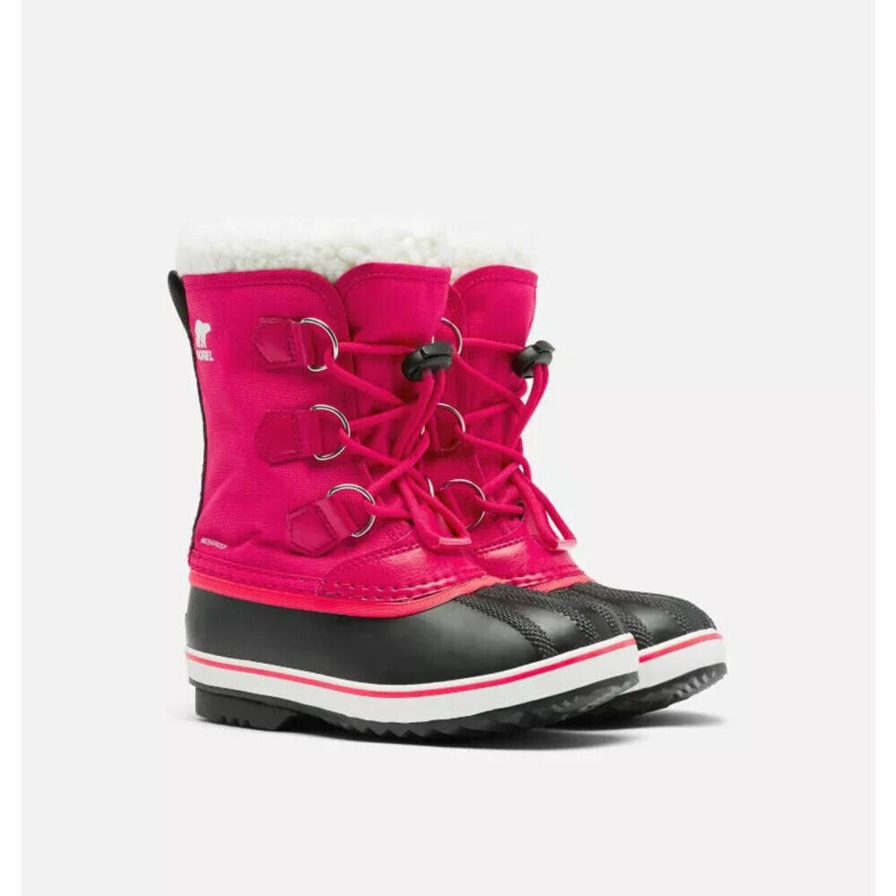 Sorel Yoot Pac 1855211 Kids Bright Rose Sherpa Cuff Waterproof Snow Boot RHS5826